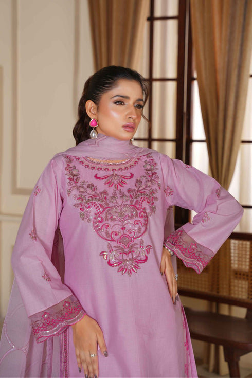 Attire Designer Embroidered Lawn 3PC Suit AD-24