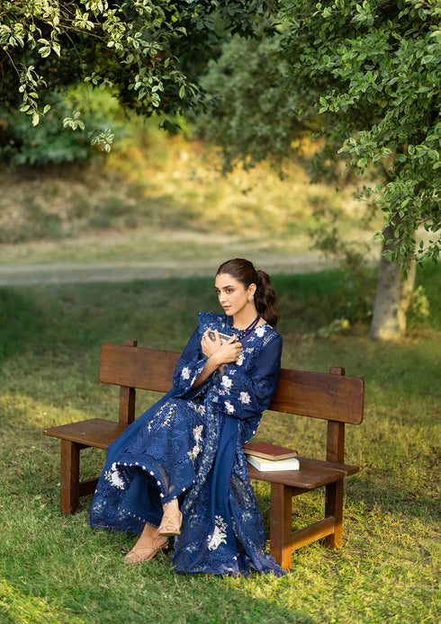 Elaf Embroiderd Lawn Suit ELY-4B BLUE BELLE