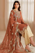 Farasha Embroidered Chiffon Suit Warm Saffron