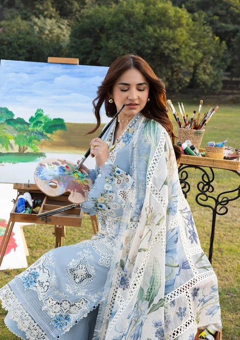 Elaf Embroiderd Lawn Suit ELY-1B SERENITY