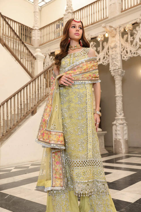 Noor By Sadia Asad Embroidered  Chiffon 3 Piece Suit D1-Nazanin