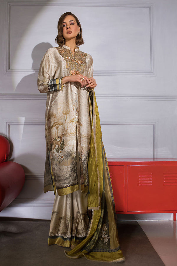 Sobia Nazir Printed Silk 3 Piece suit DESIGN 01