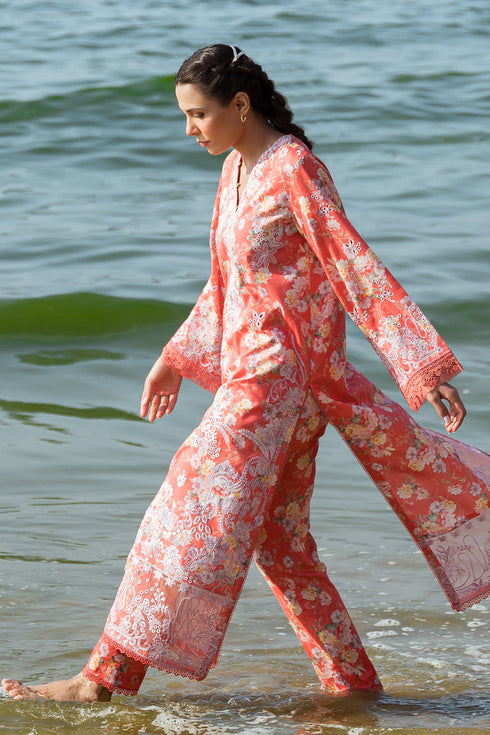 Afrozeh Embroidered Lawn 3 Piece suit Jasmine