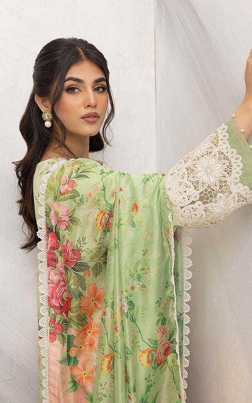 Asifa Nabeel Embroidered Lawn 3 Piece suit CAMELLIA ALV-07