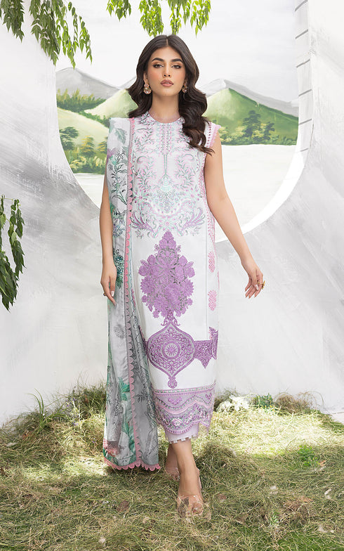 Asifa Nabeel Embroidered Lawn 3 Piece suit PEARL ALV-16