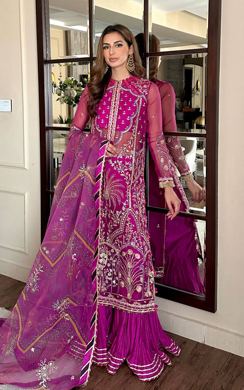 Asifa and Nabeel Embroidered Organza 3 Piece suit Raqs ANB-02
