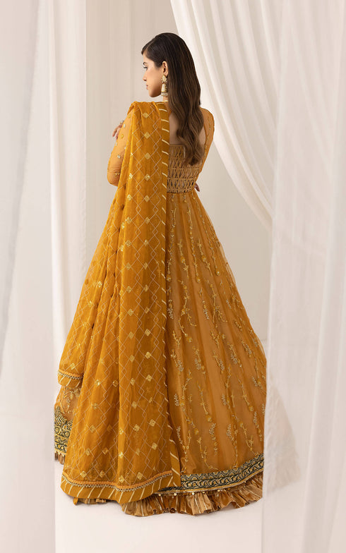 Asifa and Nabeel Embroidered Net 3 Piece suit Chashni ANB-03