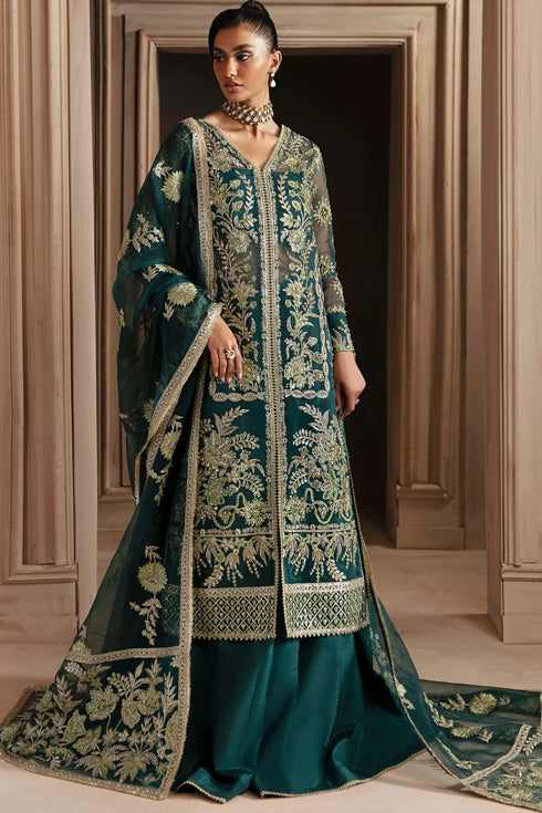 Akbar Aslam Organza 3 Piece Suit Celeste