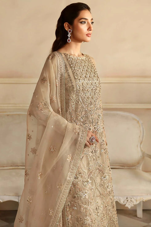 Akbar Aslam Organza 3 Piece Suit Nacar