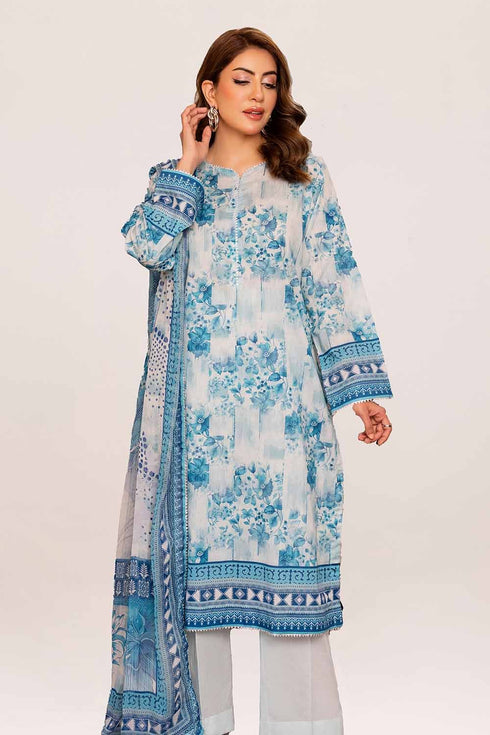 Gul Ahmed 3PC Unstitched Printed Lawn Suit with Chiffon Dupatta BM-42024