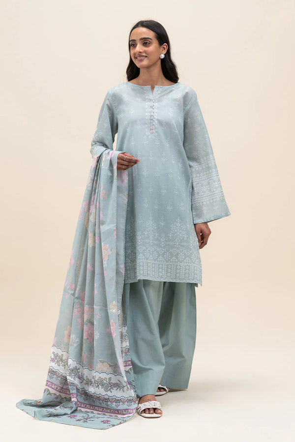 Beechtree Printed Blended Lawn Suit PISTACHIO ORCHID