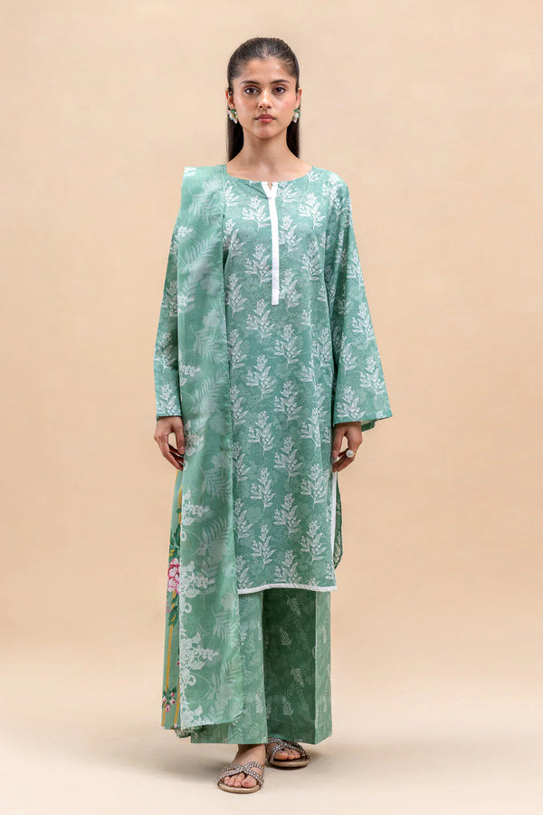 Beechtree Printed Blended Lawn Suit SAGE BLOOM