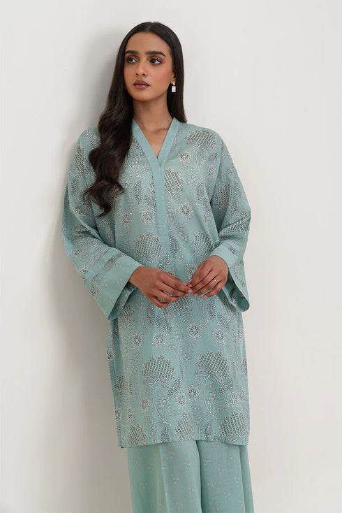 Beechtree Printed Blended Lawn Suit SAGE GLEAM BT-01