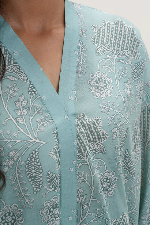 Beechtree Printed Blended Lawn Suit SAGE GLEAM BT-01