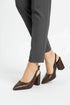 Brown Block Heel Slingback Court Shoes G-285-4