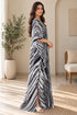Women’s I-Black White Stripes Plus-Size Kaftan Beach Cover-Up