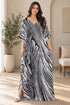 Women’s I-Black White Stripes Plus-Size Kaftan Beach Cover-Up