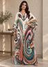 Women’s Beige Maxi Kaftan Beach Cover-Up – Relaxed Fit
