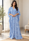Women’s Blue Leopard-Print Maxi Kaftan Beach Cover-Up – Relaxed Fit