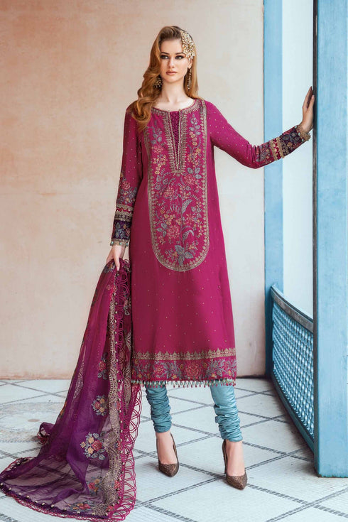 Maria B Embroidered  Cotton Satin 3 Piece suit CST-704