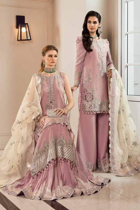 Maria B Embroidered  Cotton Satin 3 Piece suit CST-706