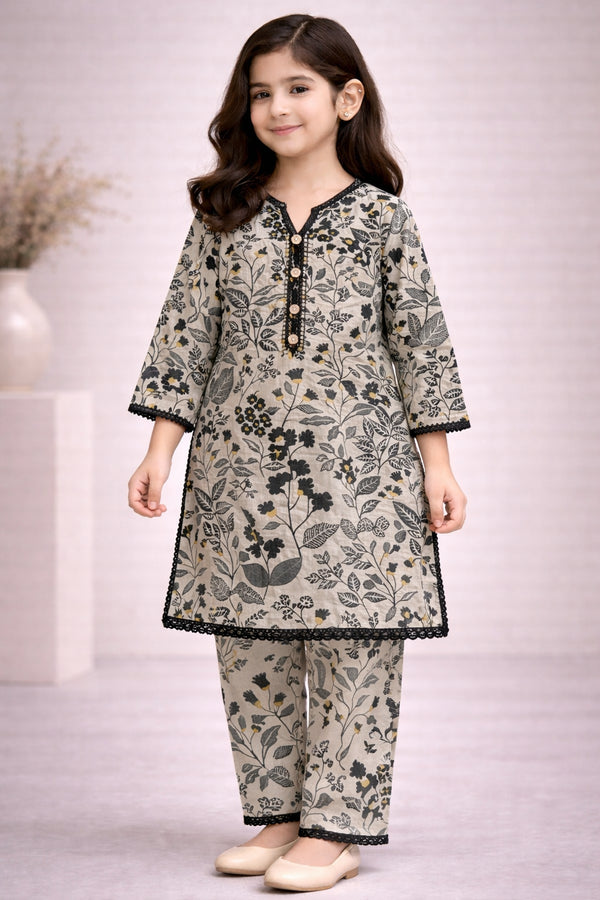 Girls Printed Coton 2PC Suit EN-05