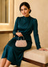 HONGCI Women’s Peach Rose Beaded Clutch Bag with Chain – Vintage Sequin Bridal and Evening Bag