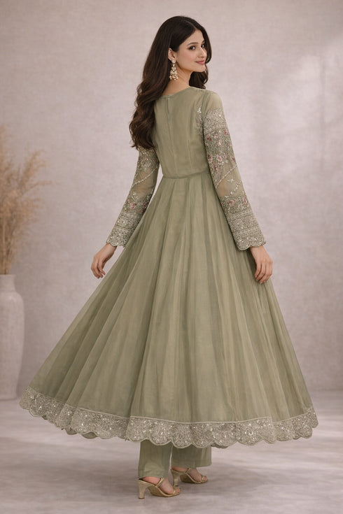 Baba Posh Embroidered Chiffon Maxi Suit with Sequins & Stone Work BP-02