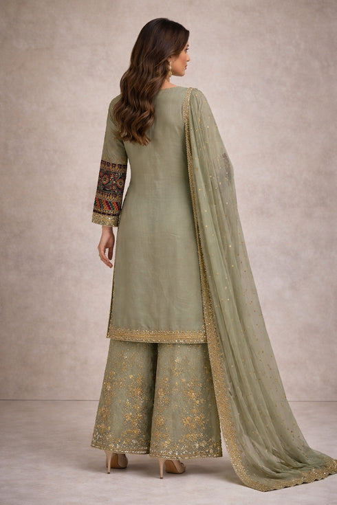 Baba Posh Embroidered Chiffon 3PC Suit BP-10