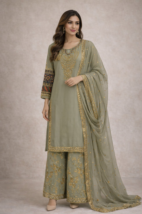 Baba Posh Embroidered Chiffon 3PC Suit BP-10