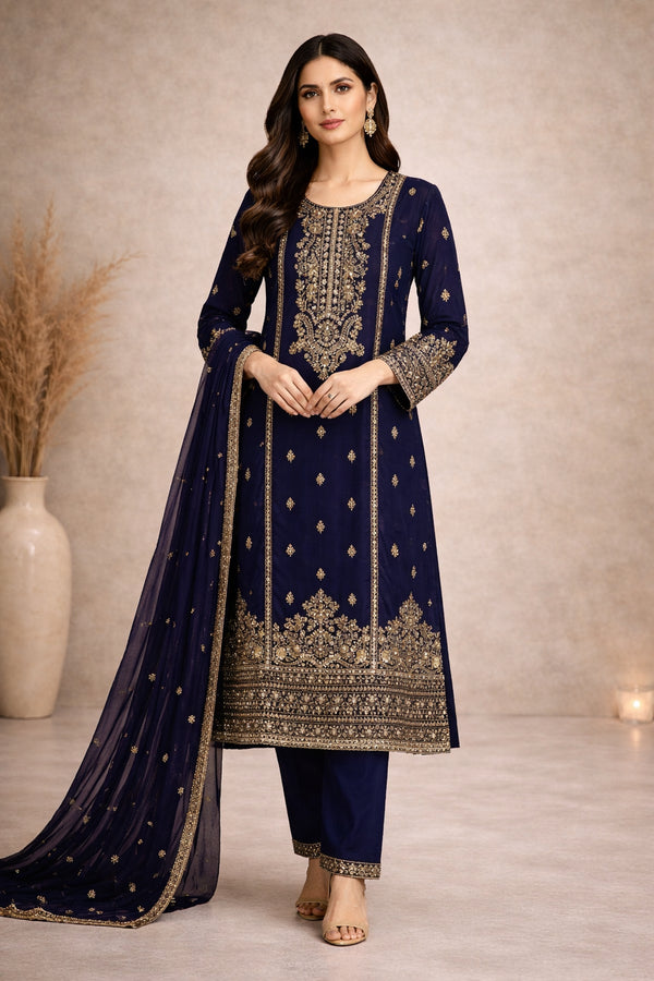 Baba Posh Embroidered Chiffon 3PC Suit BP-13