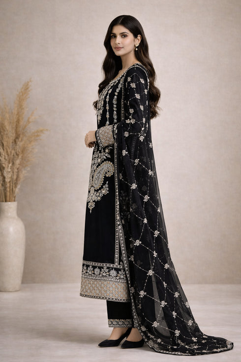 Baba Posh Embroidered Chiffon 3PC Suit BP-15