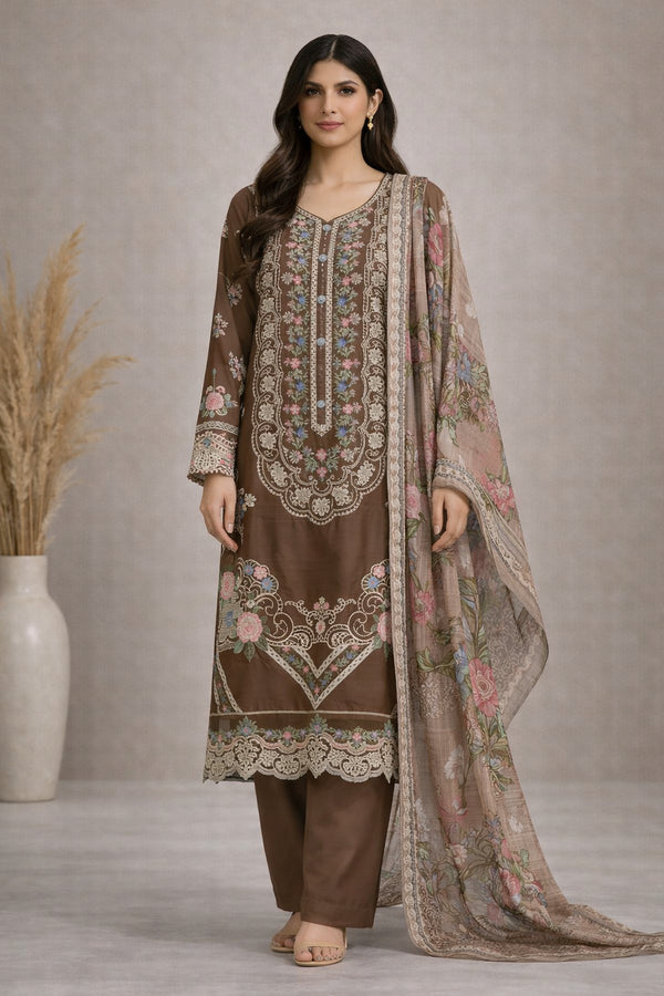 Baba Posh Embroidered Viscose 3PC Suit BP-17