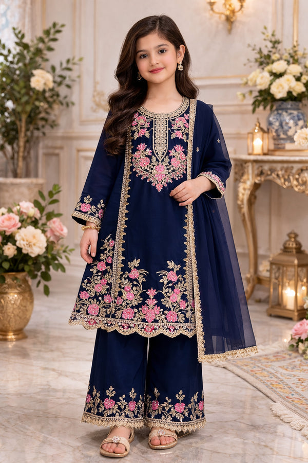 Baba Posh Girls Embroidered chiffon 3PC Suit BPG-02