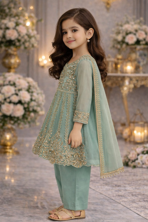 Baba Posh Girls Embroidered chiffon 3PC Suit BPG-06