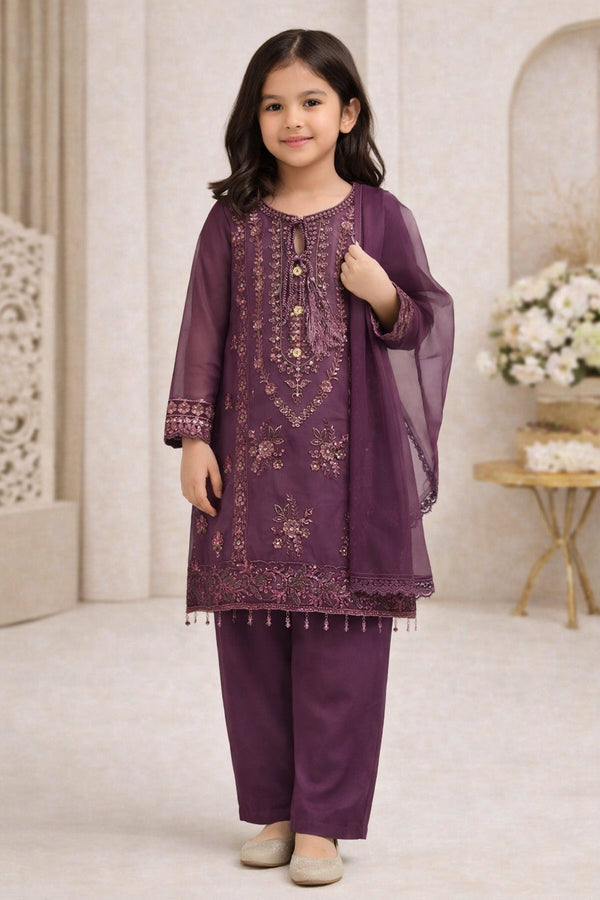 Baba Posh Girls Embroidered Organza 3PC Suit BPG-09