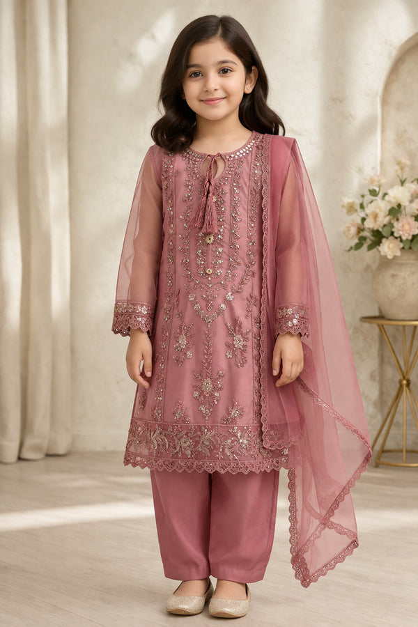 Baba Posh Girls Embroidered Organza 3PC Suit BPG-11