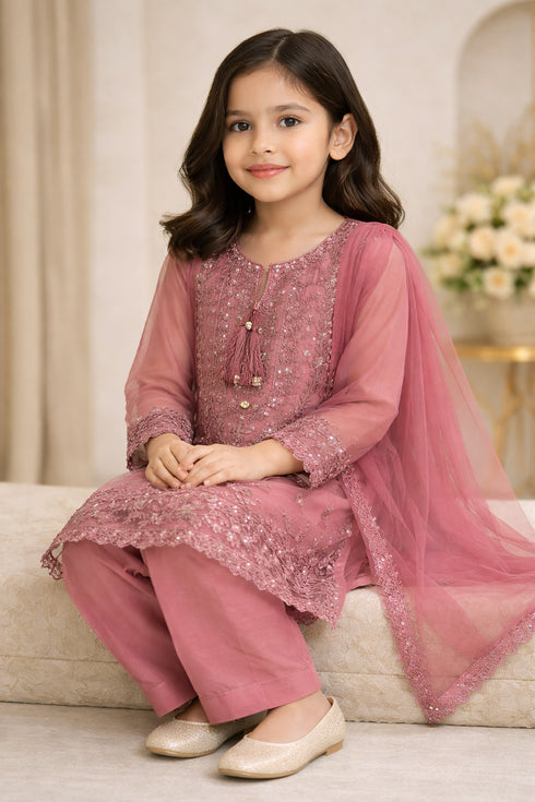 Baba Posh Girls Embroidered Organza 3PC Suit BPG-11