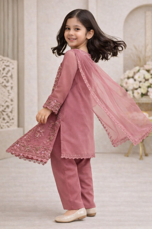 Baba Posh Girls Embroidered Organza 3PC Suit BPG-11