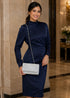Women’s Silver Sequin Clutch Bag with Detachable Chain – Bridal Wedding, Prom and Evening Handbag