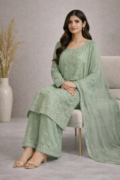 Baba Posh Embroidered Chiffon 3PC Suit BP-16