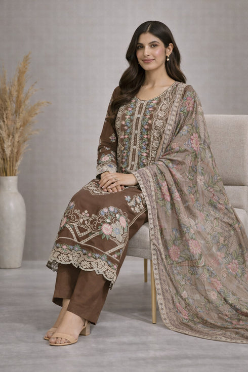 Baba Posh Embroidered Viscose 3PC Suit BP-17