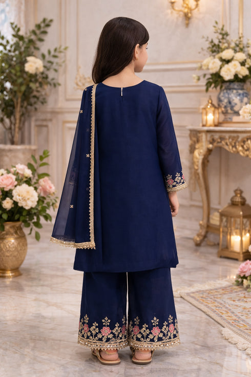 Baba Posh Girls Embroidered chiffon 3PC Suit BPG-02