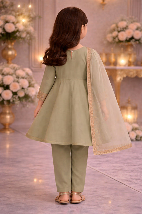 Baba Posh Girls Embroidered chiffon 3PC Suit BPG-04