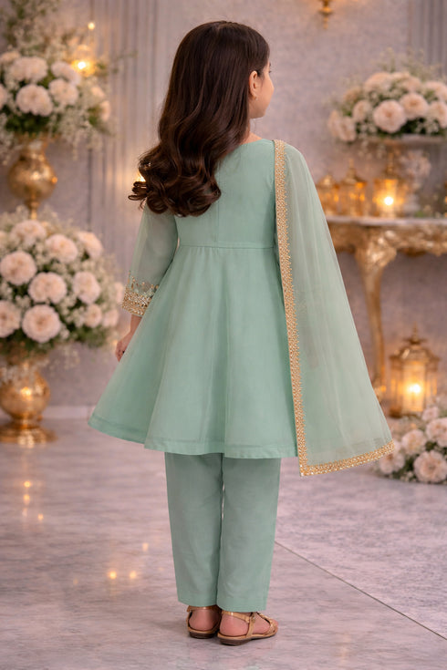 Baba Posh Girls Embroidered chiffon 3PC Suit BPG-06