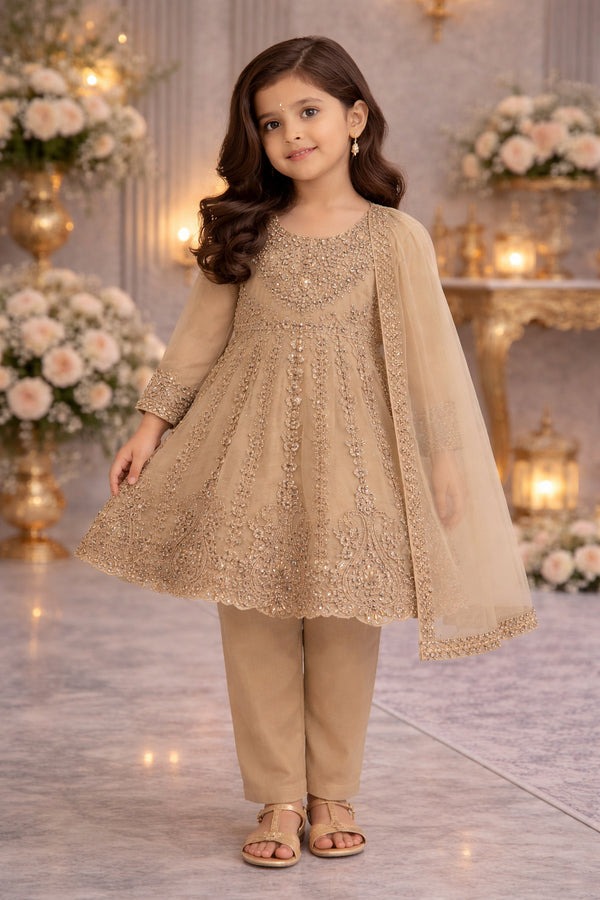 Baba Posh Girls Embroidered chiffon 3PC Suit BPG-07