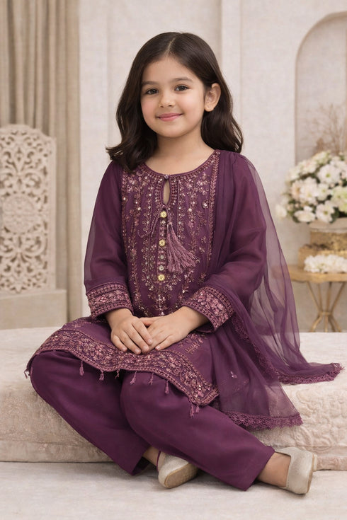 Baba Posh Girls Embroidered Organza 3PC Suit BPG-09