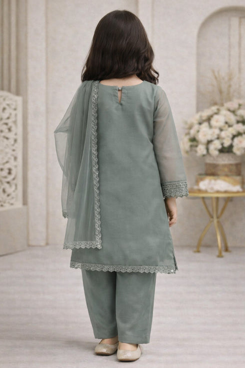 Baba Posh Girls Embroidered Organza 3PC Suit BPG-12