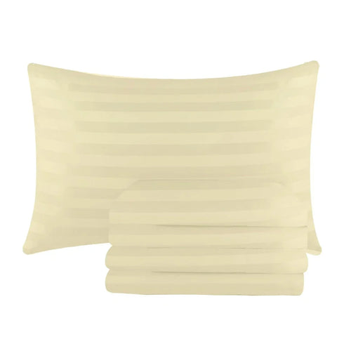 Pillow Cases Pack of 4 | Satin Striped | Brushed Microfibre | 50x75 cm