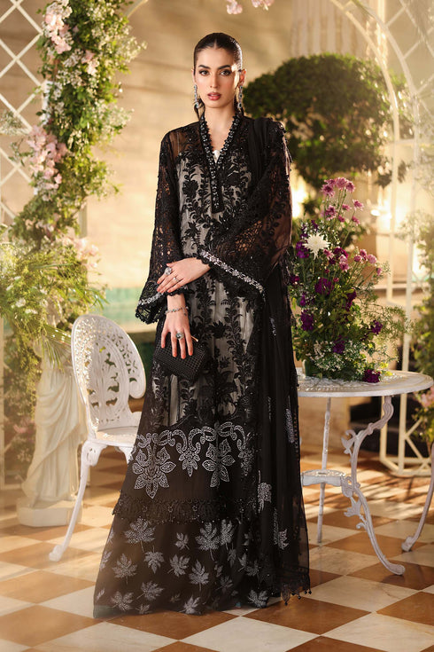 Maria B 3 Piece Embroidered Chiffon Suit MPC-26-101-Black